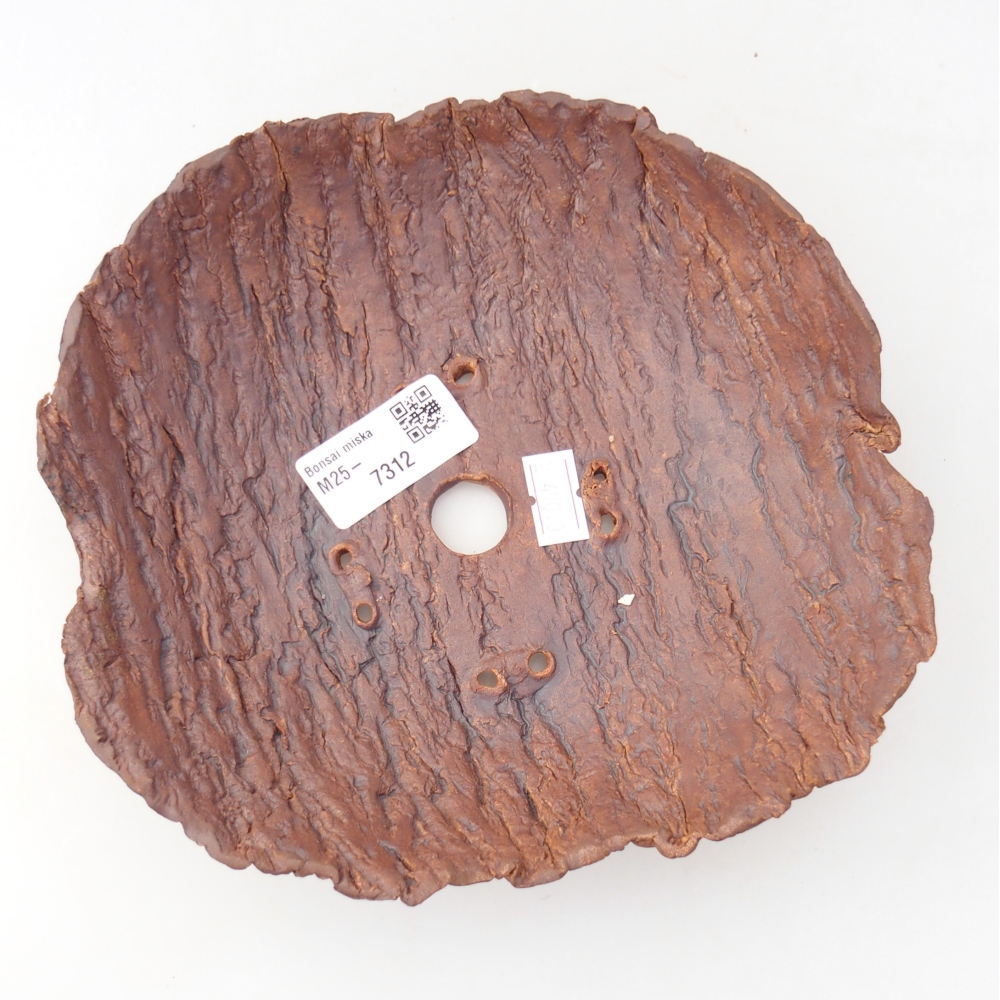 Keramisch Schelp 19 x 18 x 5,5 cm , kleur bruin