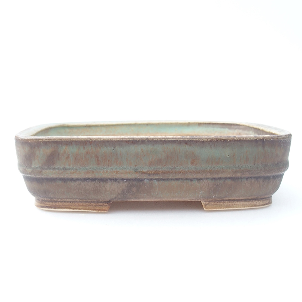 Bonsaischaal van keramiek 17,5 x 14 x 4,5 cm, groen