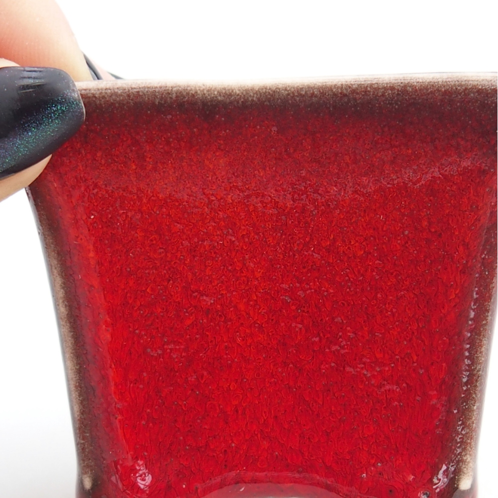 Mini bonsaischaal 6 x 6 x 5 cm, kleur rood