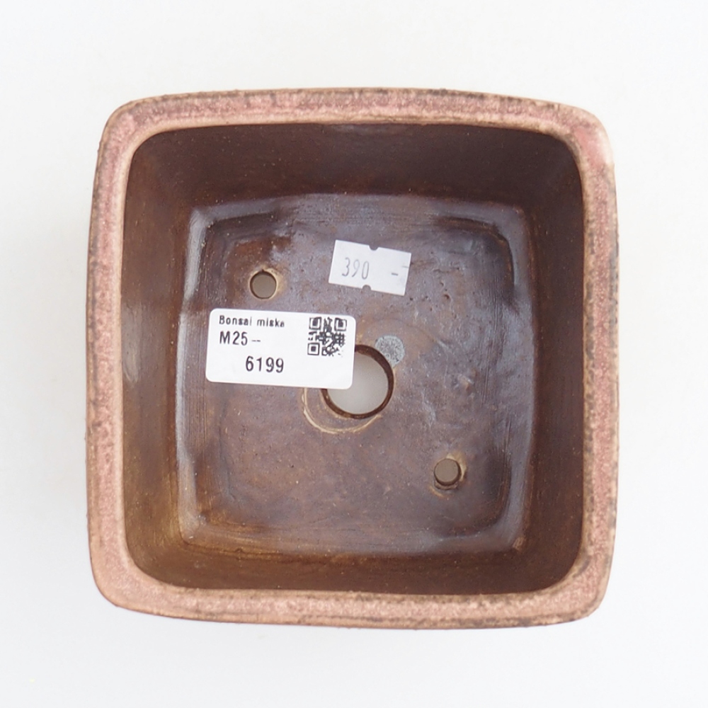 Bonsaischaal van keramiek 10,5 x 10,5 x 7 cm, roze