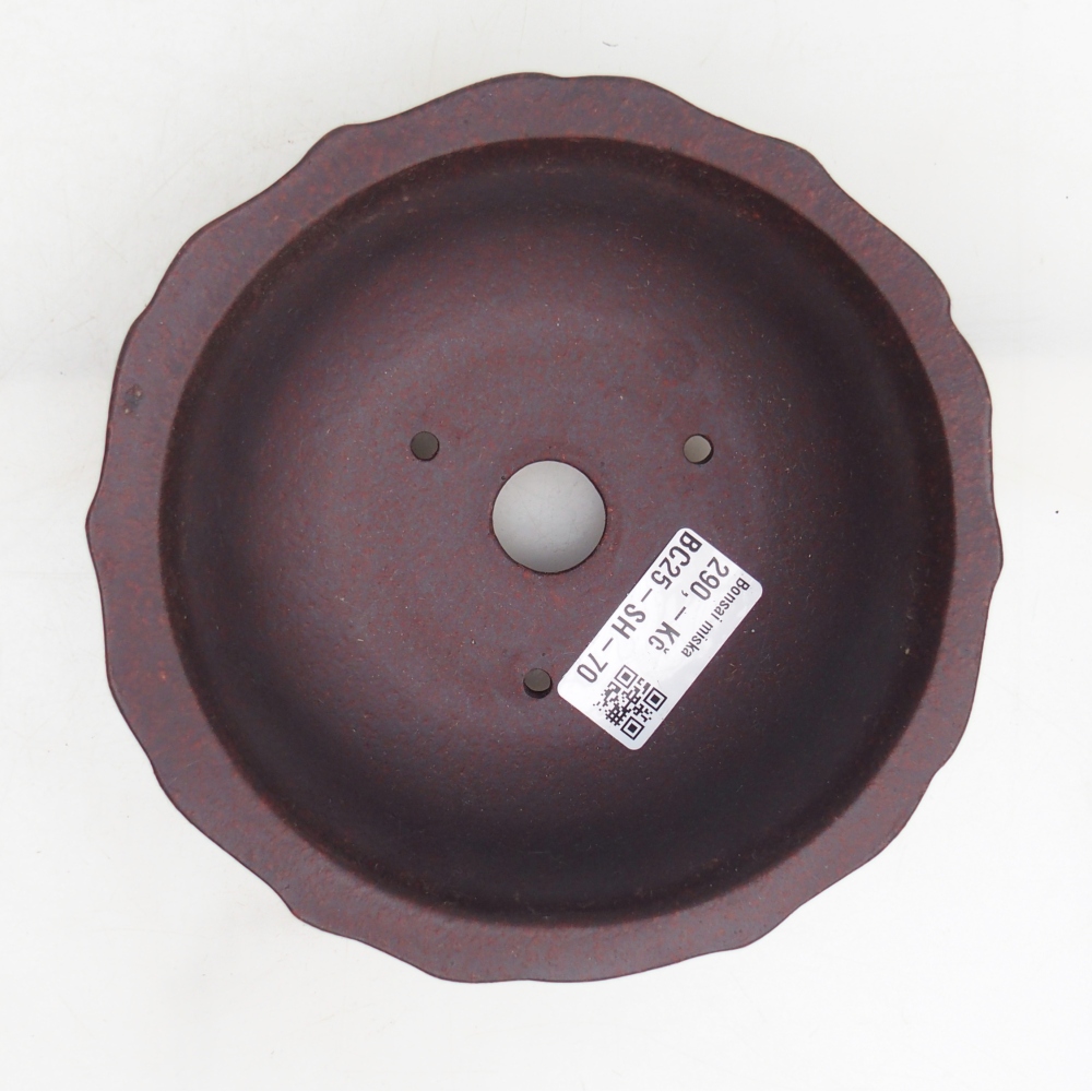 Bonsaischaal van keramiek 15 x 15 x 6,5 cm, bruin