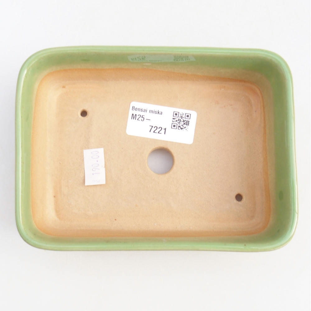 Bonsaischaal van keramiek 26 x 26 x 8 cm, kleur rood