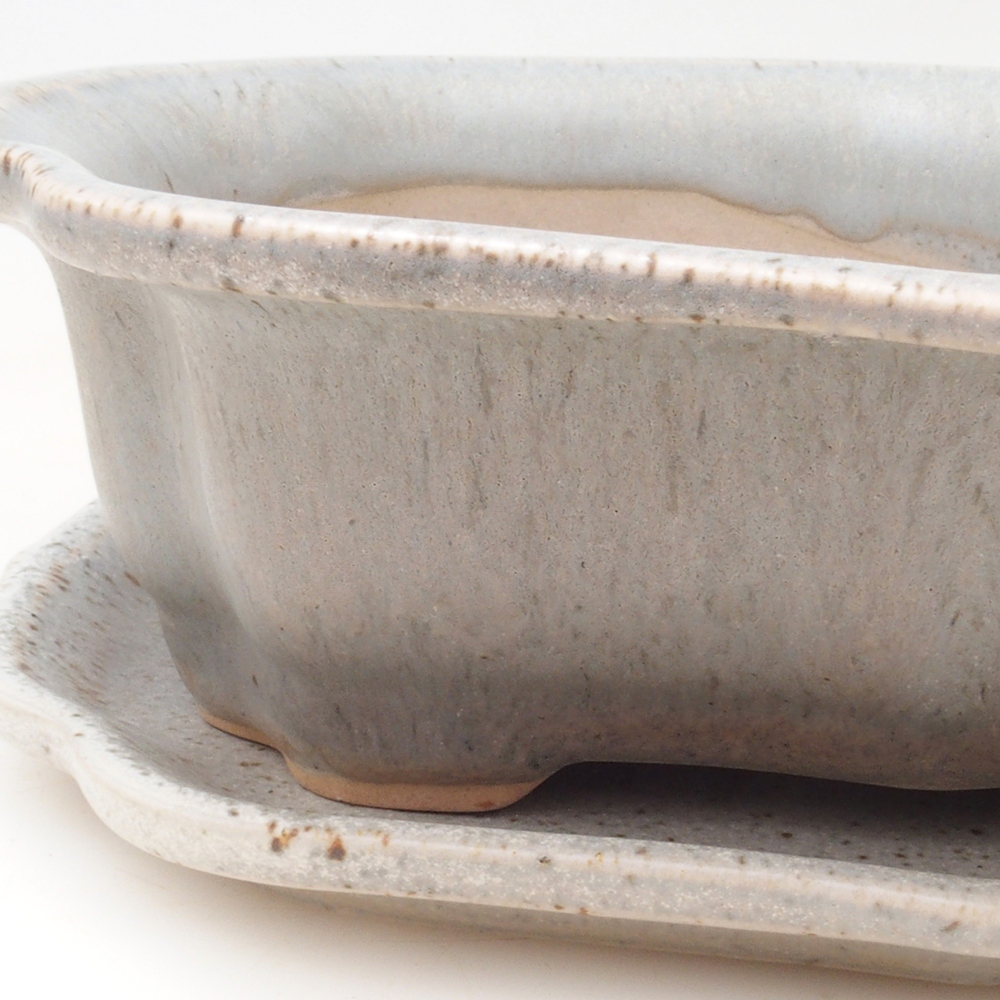 Bonsai kom + schotel H51 - 18x14x5 cm - beige