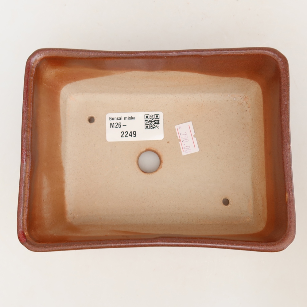Keramische bonsaipot 16 x 12 x 6 cm, kleur bordeauxrood