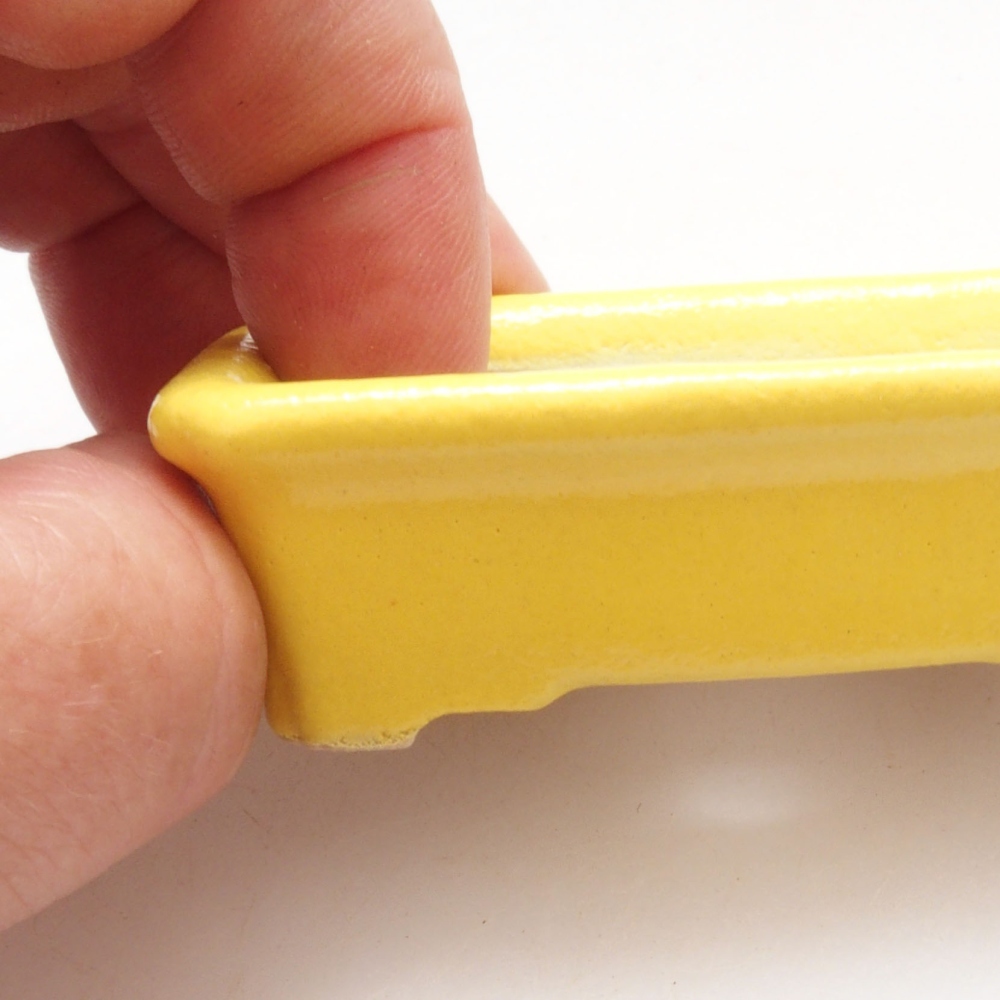 Bonsaischaal van keramiek 7 x 4,5 x 2 cm, geel
