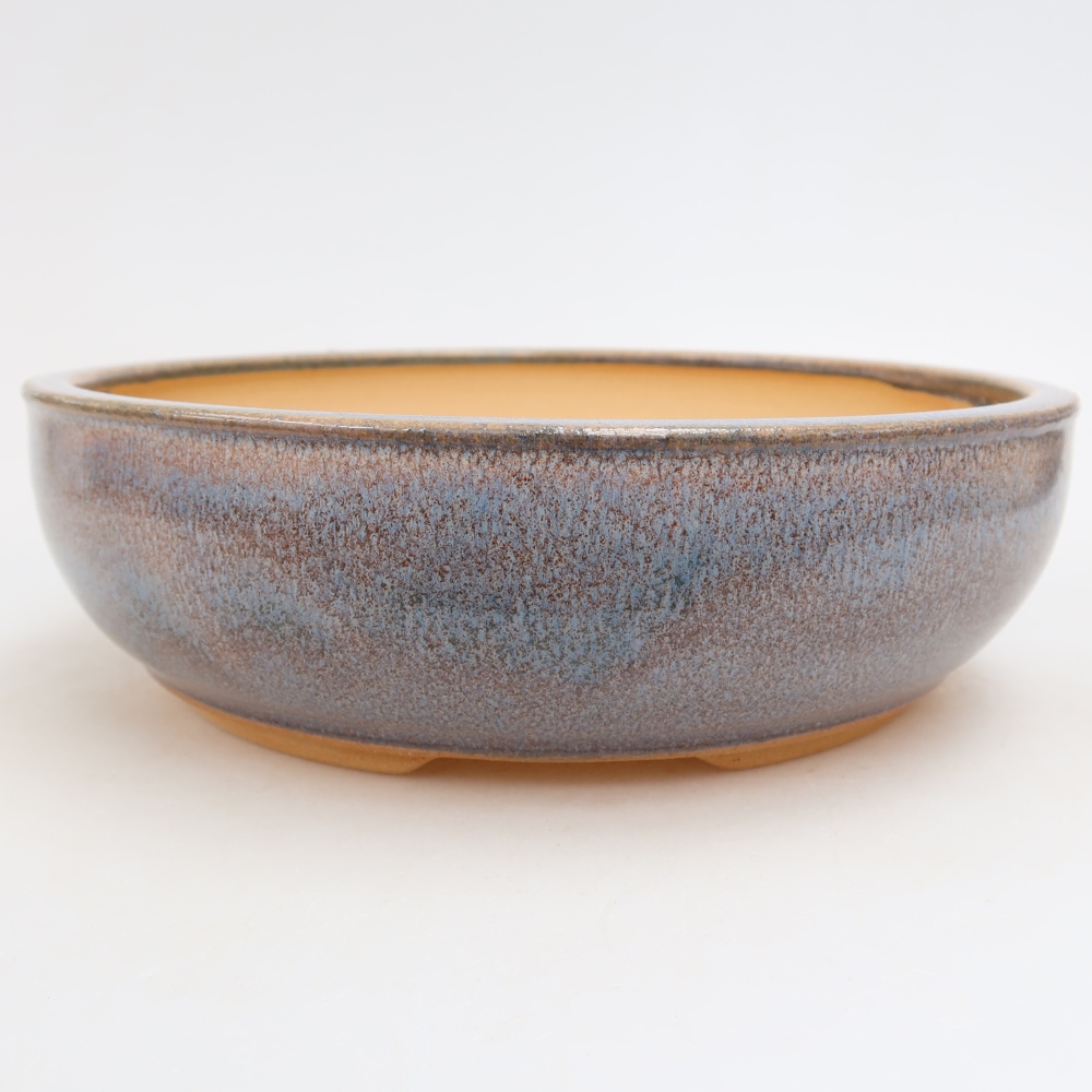 Bonsaischaal van keramiek 21,5 x 21,5 x 6,5 cm, kleur blauw