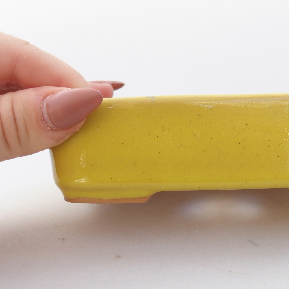 Bonsaischaal van keramiek 26 x 26 x 8 cm, kleur rood