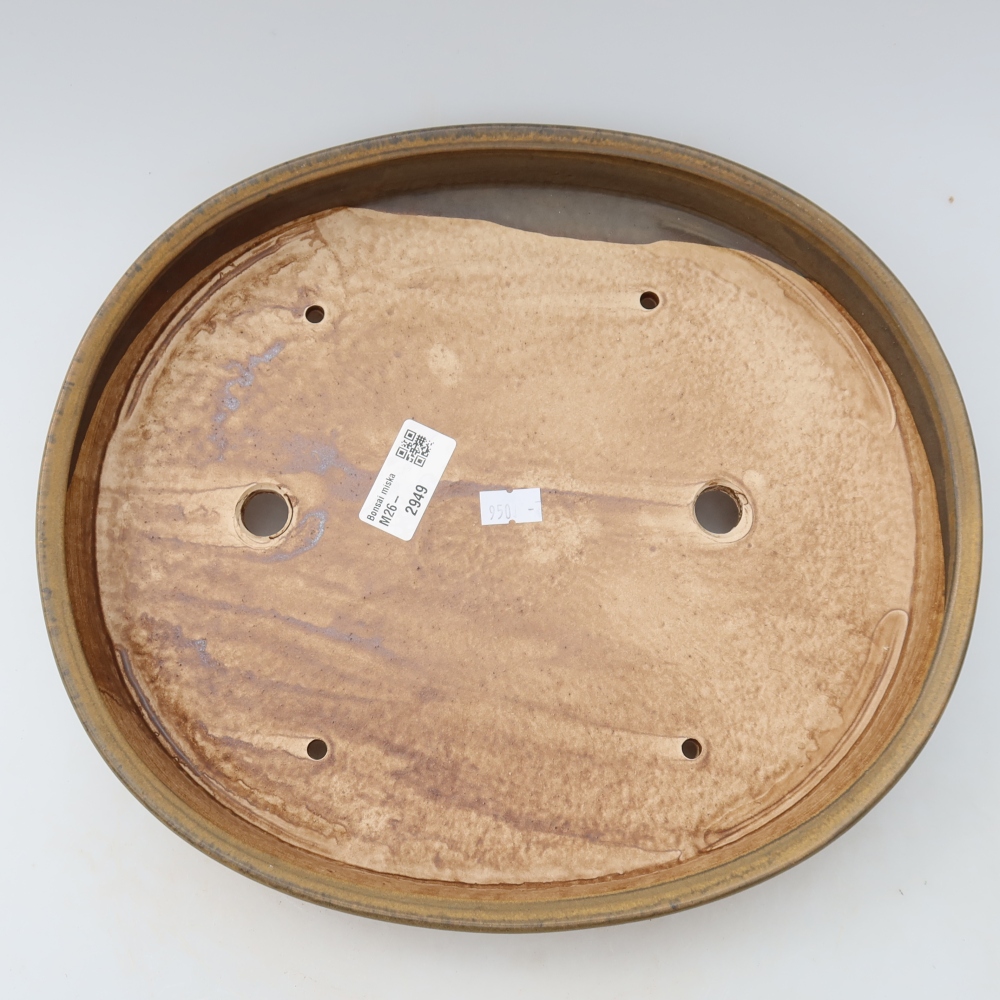 Keramische bonsaischaal 31 x 27 x 4,5 cm, kleur bruin