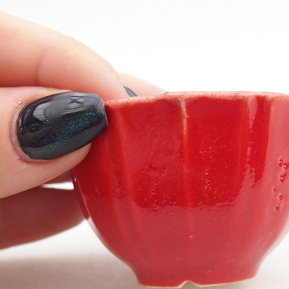 Mini bonsaischaal 5,5 x 5,5 x 3,5 cm, kleur rood