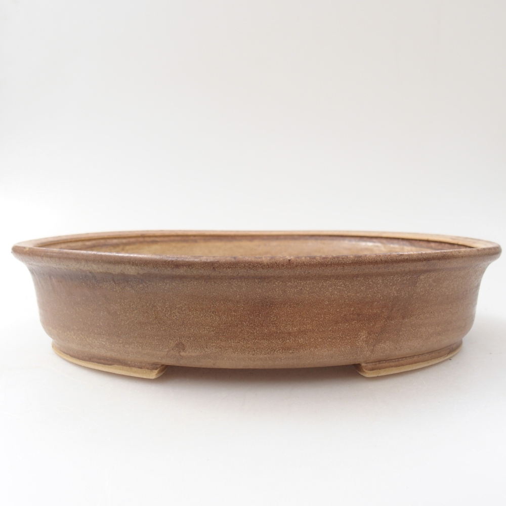 Bonsaischaal van keramiek 24 x 21 x 5 cm, kleur beige