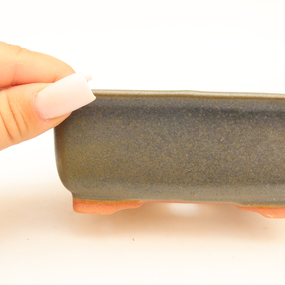 Keramische bonsaipot 12 x 10 x 5 cm, kleur groen