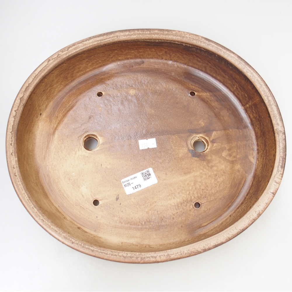 Bonsaischaal van keramiek 31,5 x 27,5 x 6 cm, kleur beige