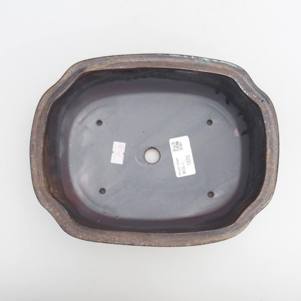 Bonsaischaal van keramiek 22 x 16,5 x 7 cm, metaalkleur