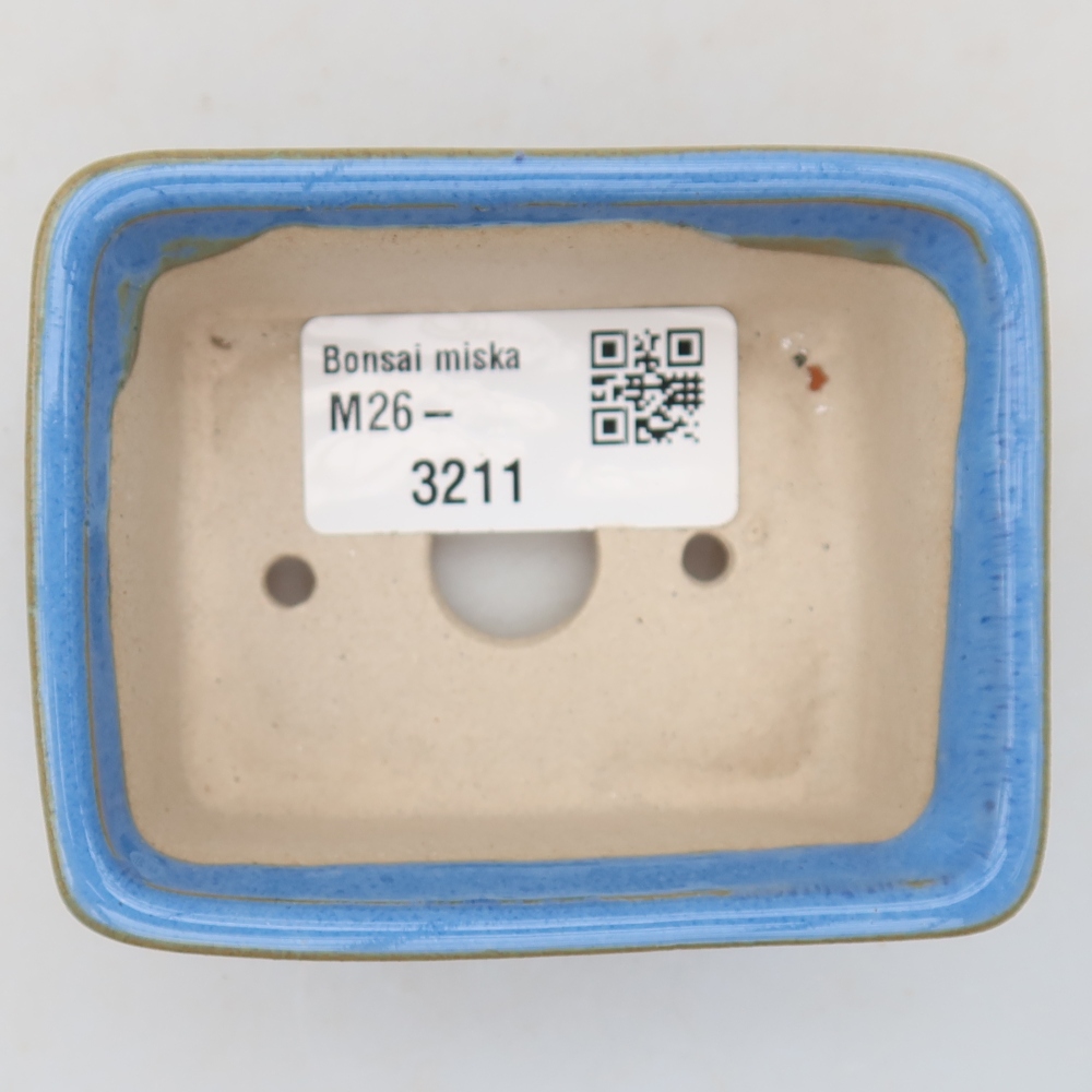 Keramische bonsaischaal 8 x 6,5 x 3,5 cm, kleur: blauw