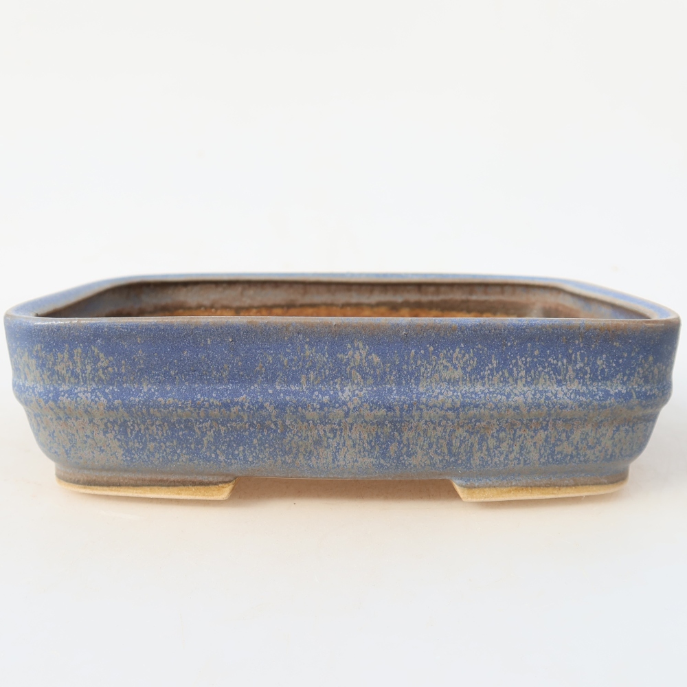 Keramische bonsaipot 17 x 13,5 x 4,5 cm, kleur: blauw