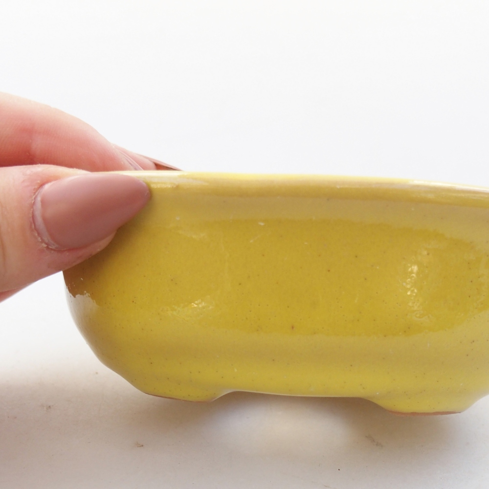 Bonsaischaal van keramiek 26 x 26 x 8 cm, kleur rood