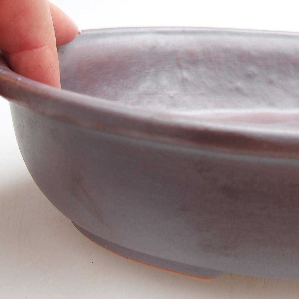 Bonsaischaal van keramiek 21,5 x 17 x 5 cm, metaalkleur