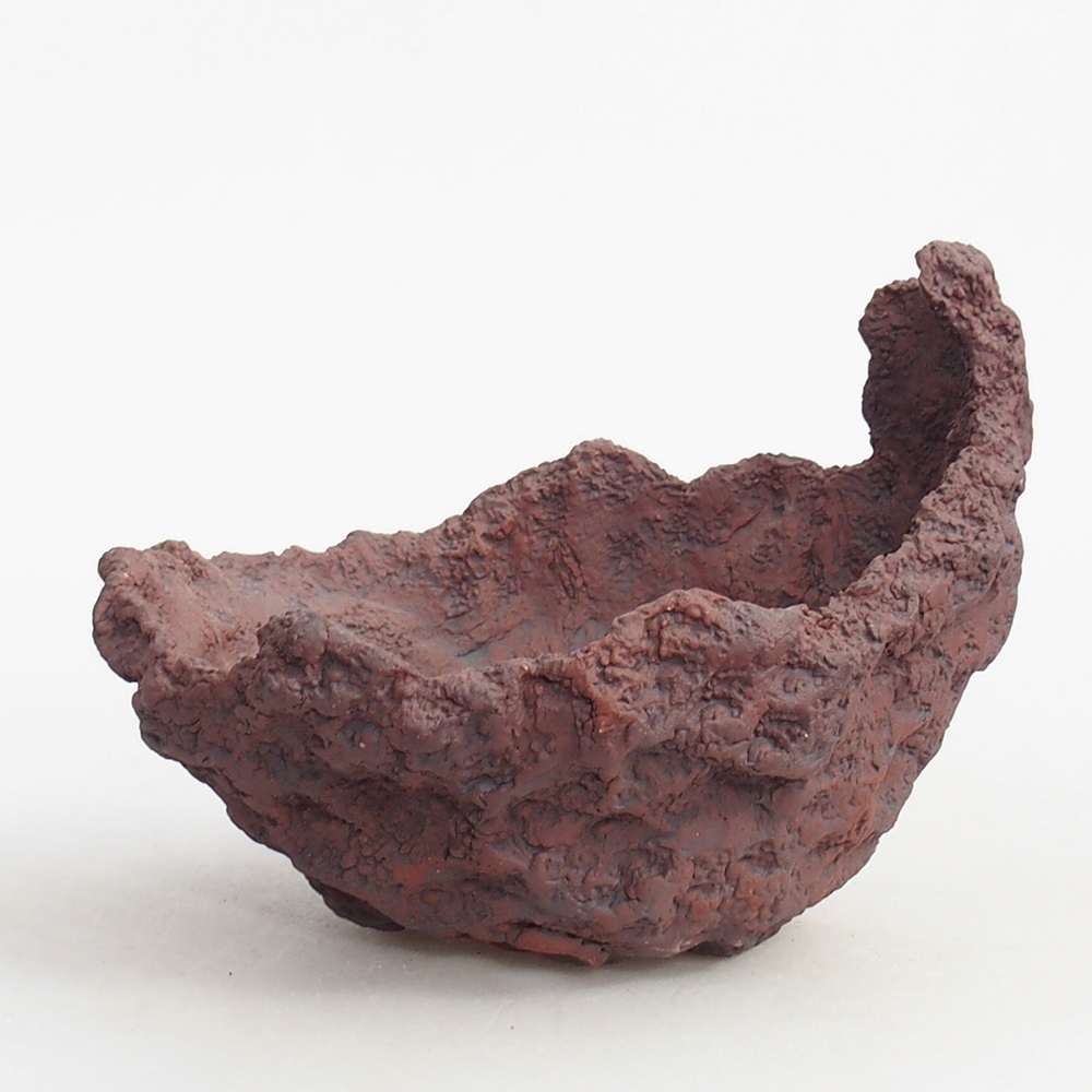 Keramisch Schelp 13 x 11 x 12 cm , kleur bruin