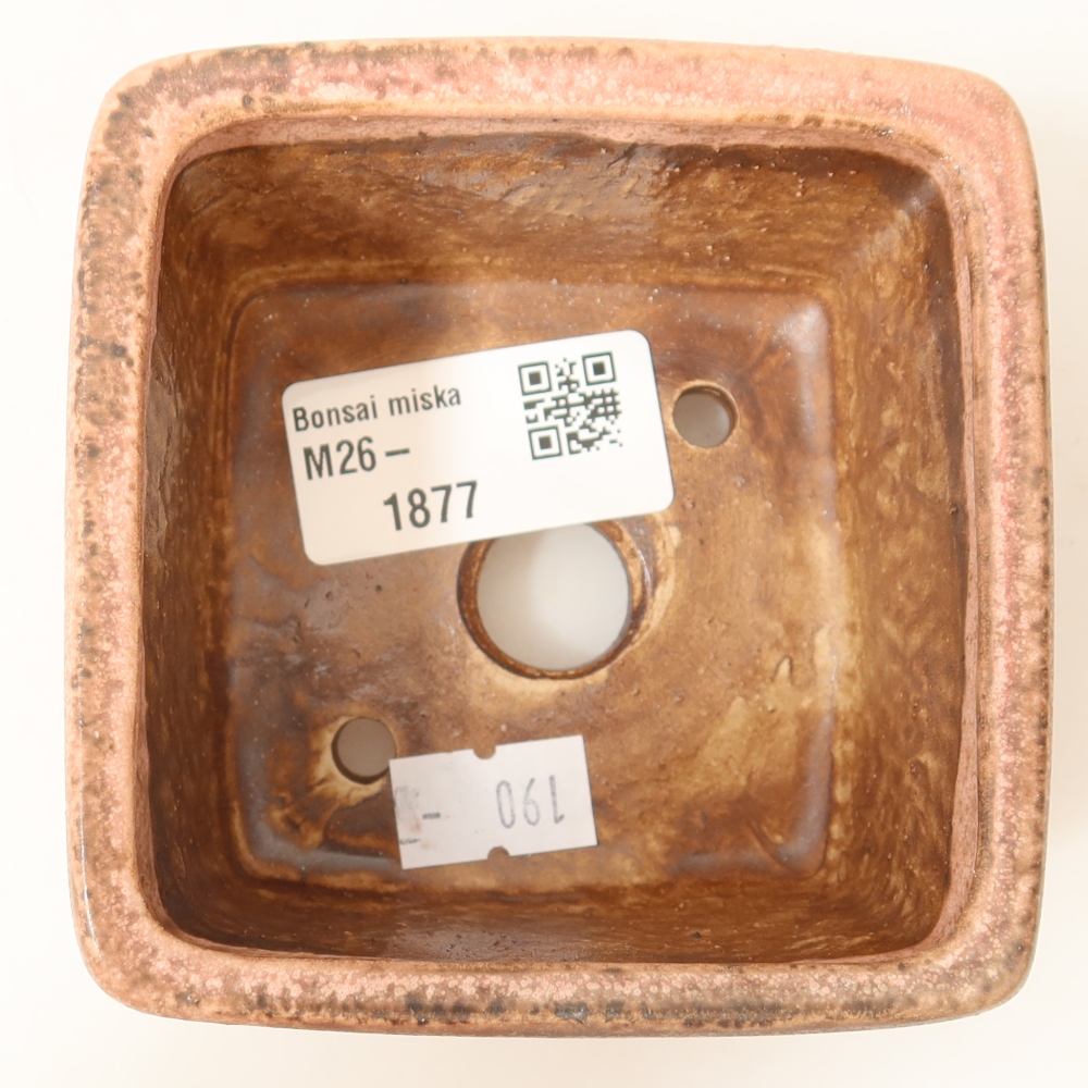 Bonsaischaal van keramiek 8,5 x 8,5 x 5,5 cm, roze