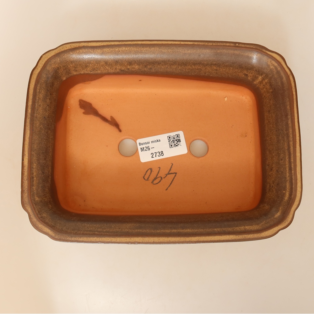 Keramische schaal  20 x 15,5 x 5,5 cm, kleur bruin