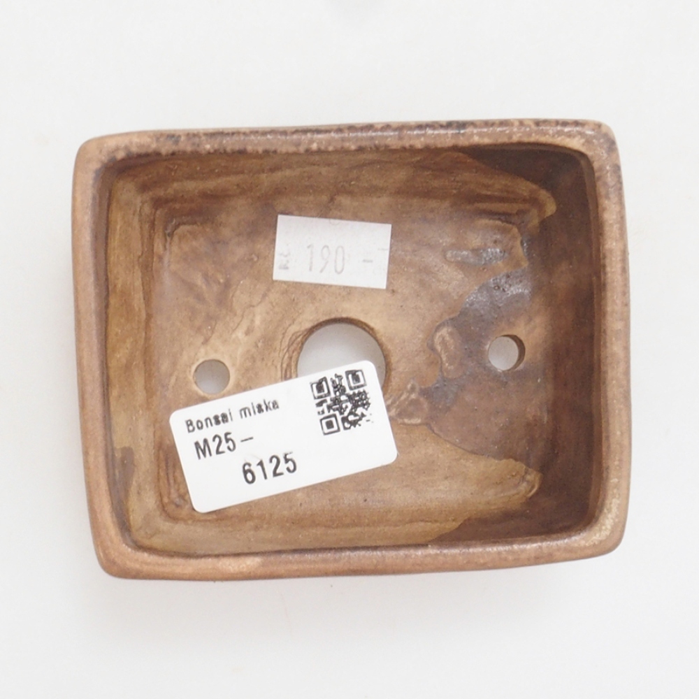 Bonsaischaal van keramiek 10 x 8,5 x 4 cm, bruin