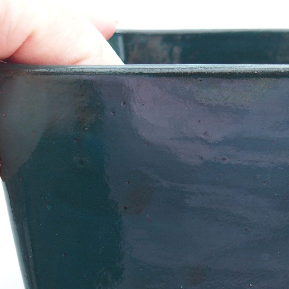 Bonsaischaal van keramiek 15 x 15 x 10,5 cm, groen