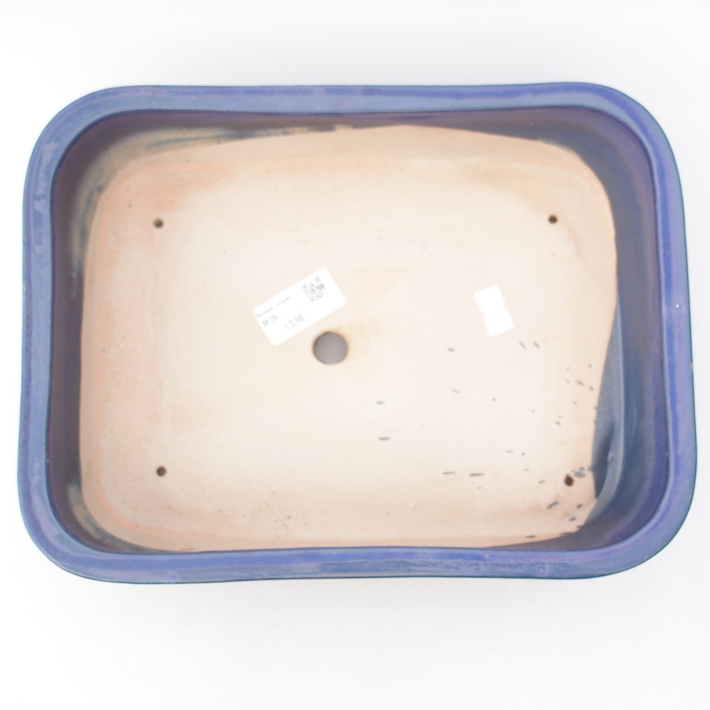 Bonsaischaal van keramiek 27,5 x 20,5 x 7,5 cm, kleur blauw