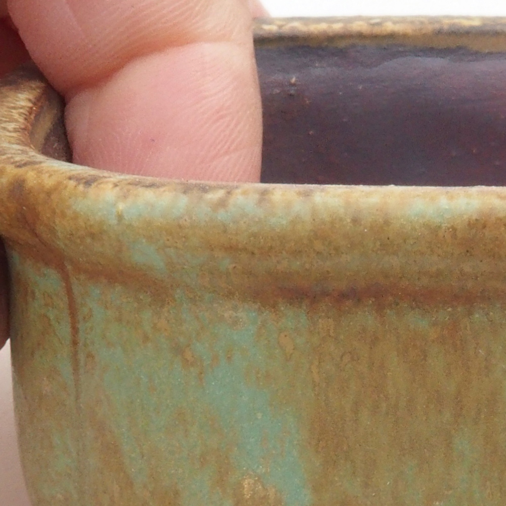 Bonsaischaal van keramiek 10 x 8,5 x 4 cm, bruin