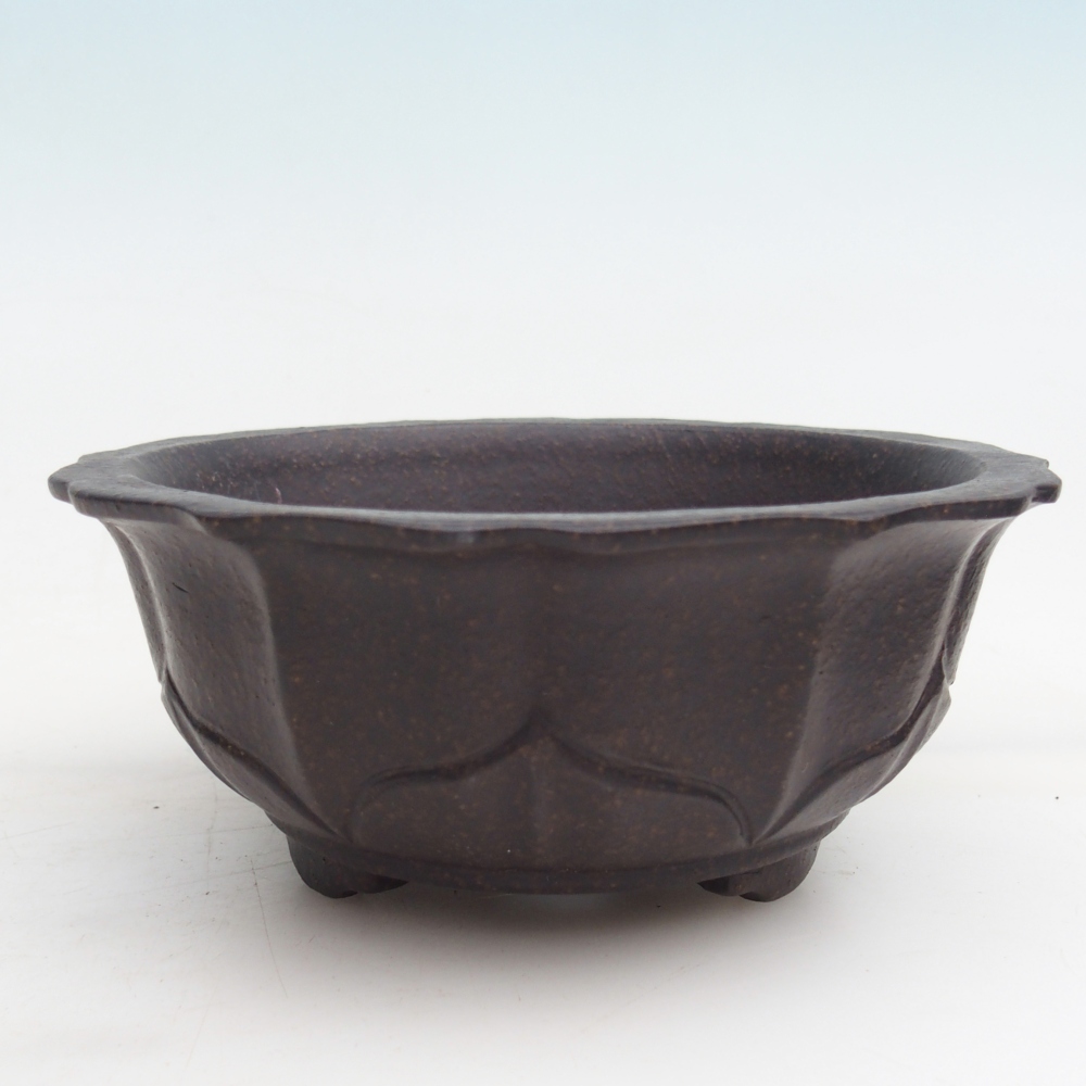 Bonsaischaal van keramiek 15 x 15 x 6,5 cm, okerbruin