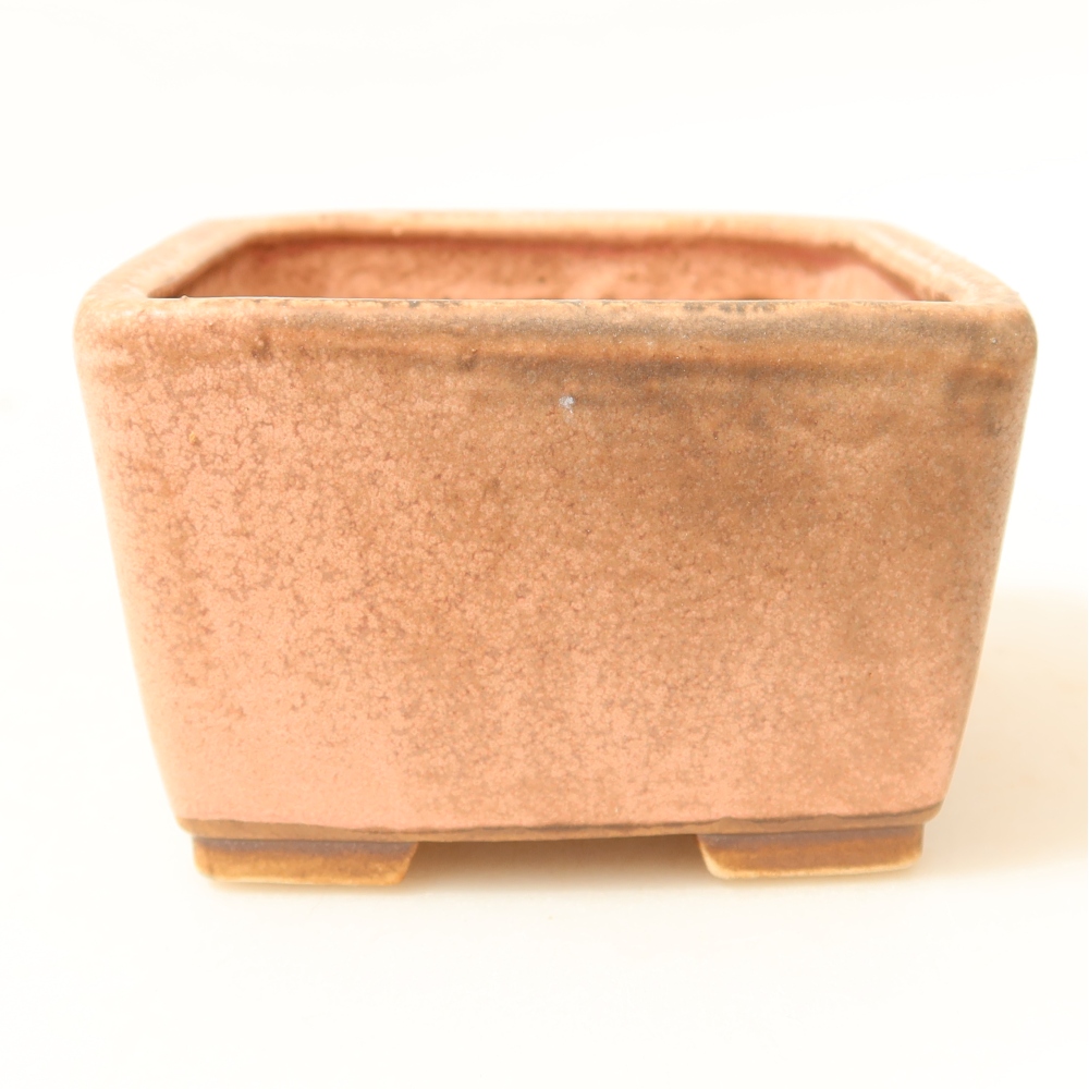 Bonsaischaal van keramiek 8,5 x 8,5 x 5,5 cm, roze