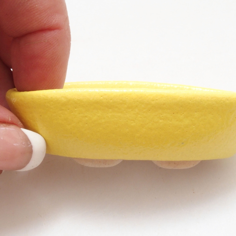 Bonsaischaal van keramiek 6,5 x 3,5 x 2 cm, geel