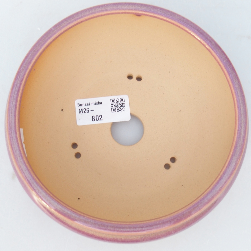 Bonsaischaal van keramiek 15 x 15 x 5,5 cm, kleur paars