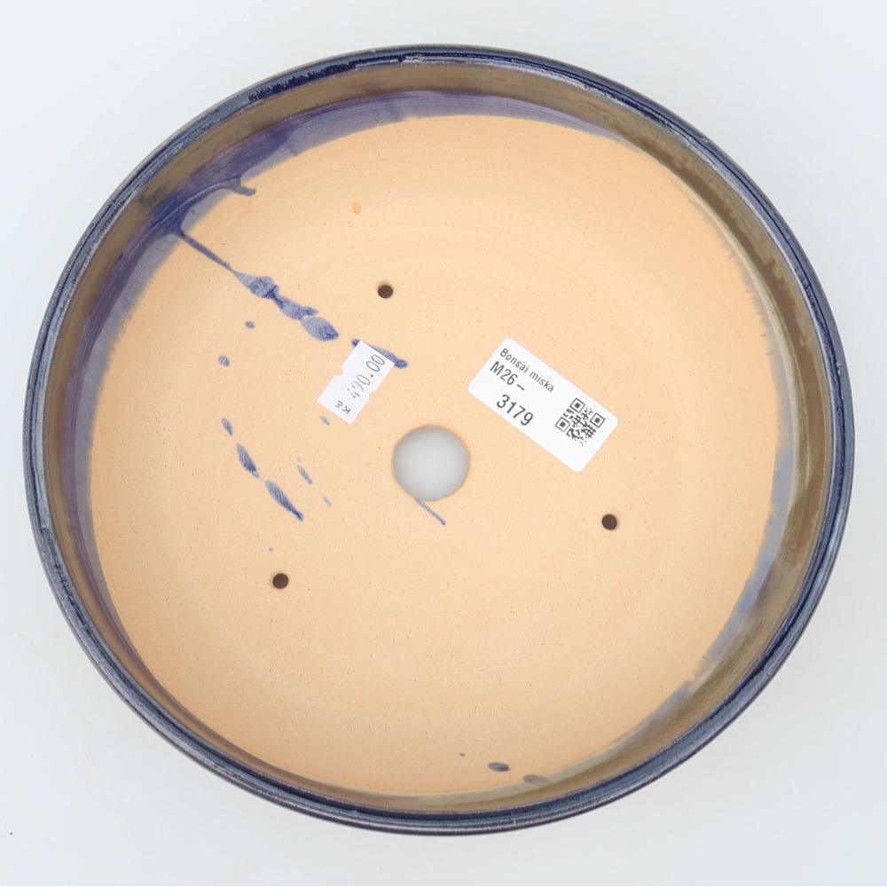 Keramische bonsaipot 20 x 20 x 6,5 cm, kleur: blauw