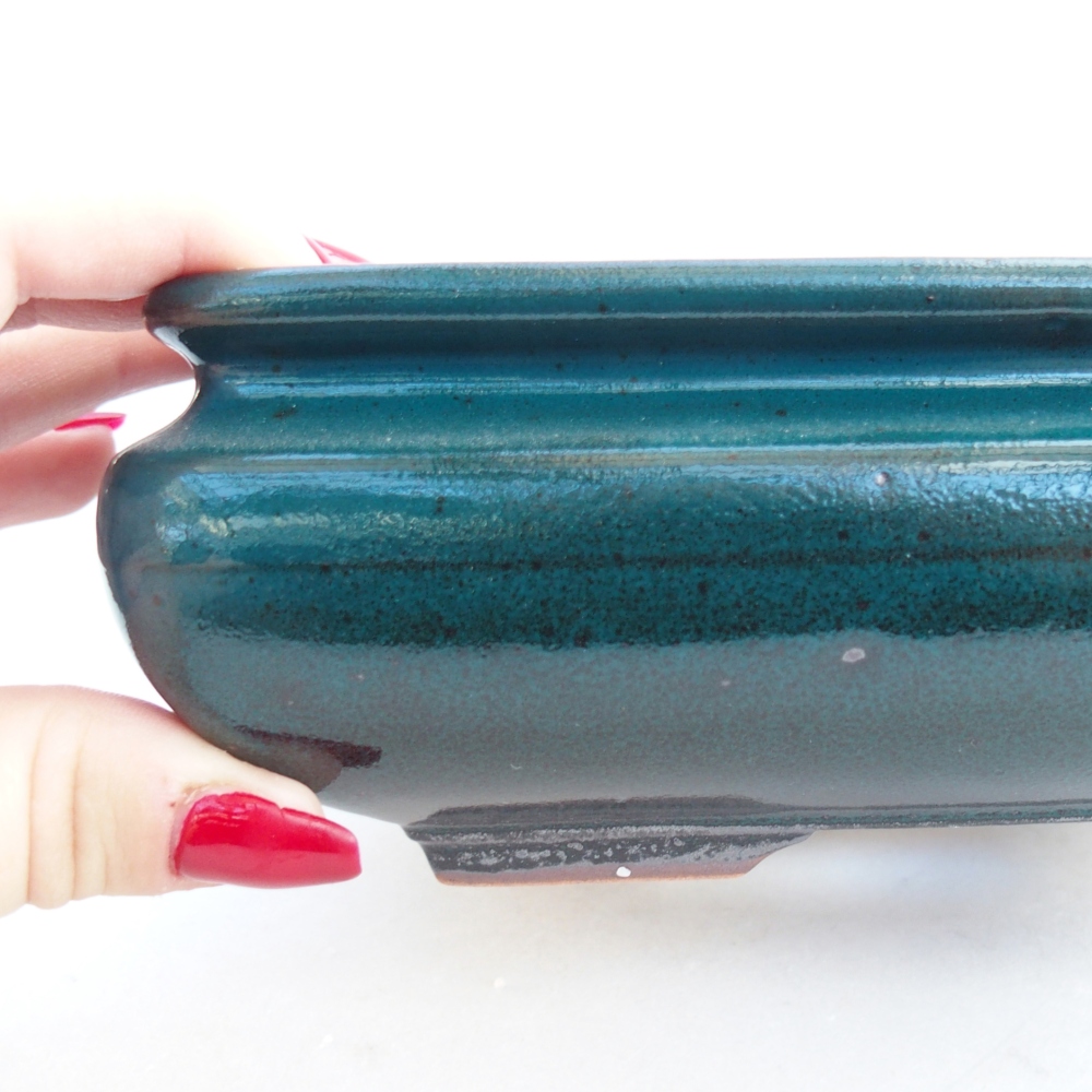 Bonsaischaal van keramiek 26 x 26 x 8 cm, kleur rood