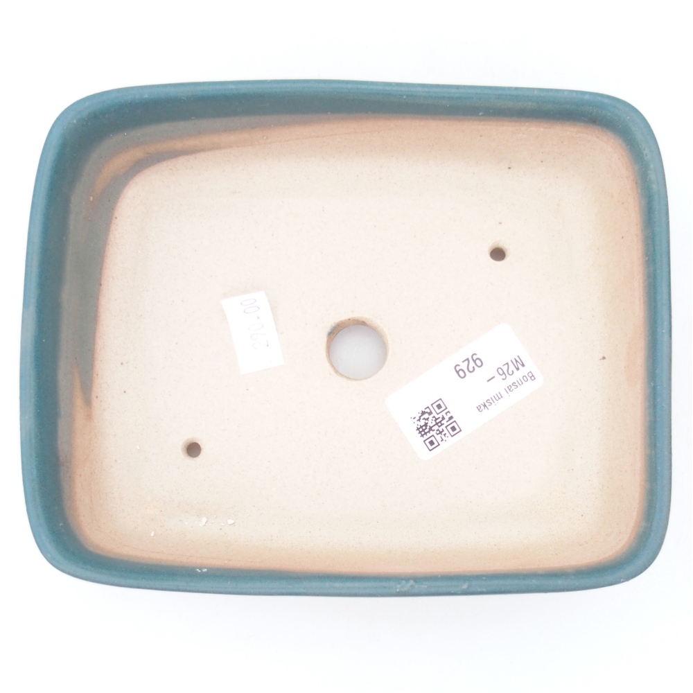 Bonsaischaal van keramiek 15 x 12 x 4,5 cm, kleur blauw