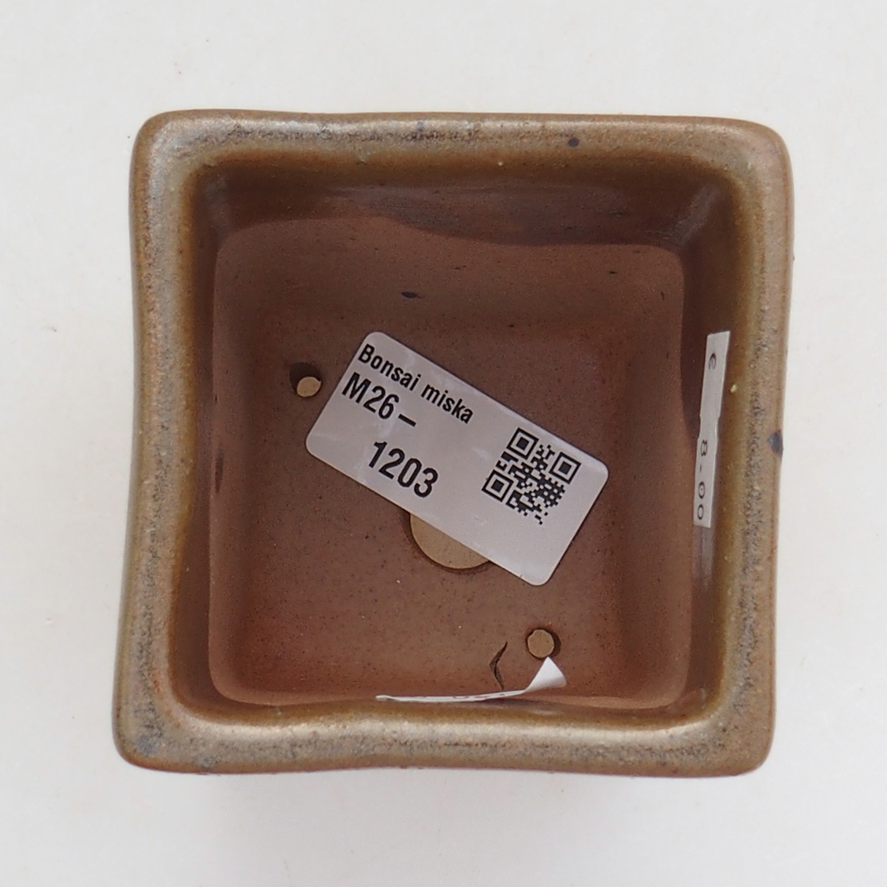 Bonsaischaal van keramiek 7,5 x 7,5 x 10,5 cm, bruin