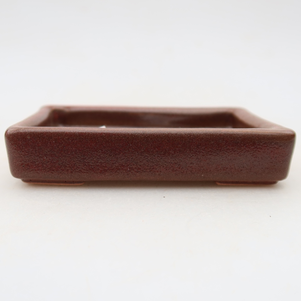 Keramische bonsaischaal 10 x 7 x 2 cm, kleur bordeauxrood