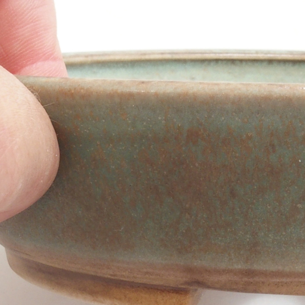 Bonsaischaal van keramiek 10 x 8,5 x 4 cm, bruin