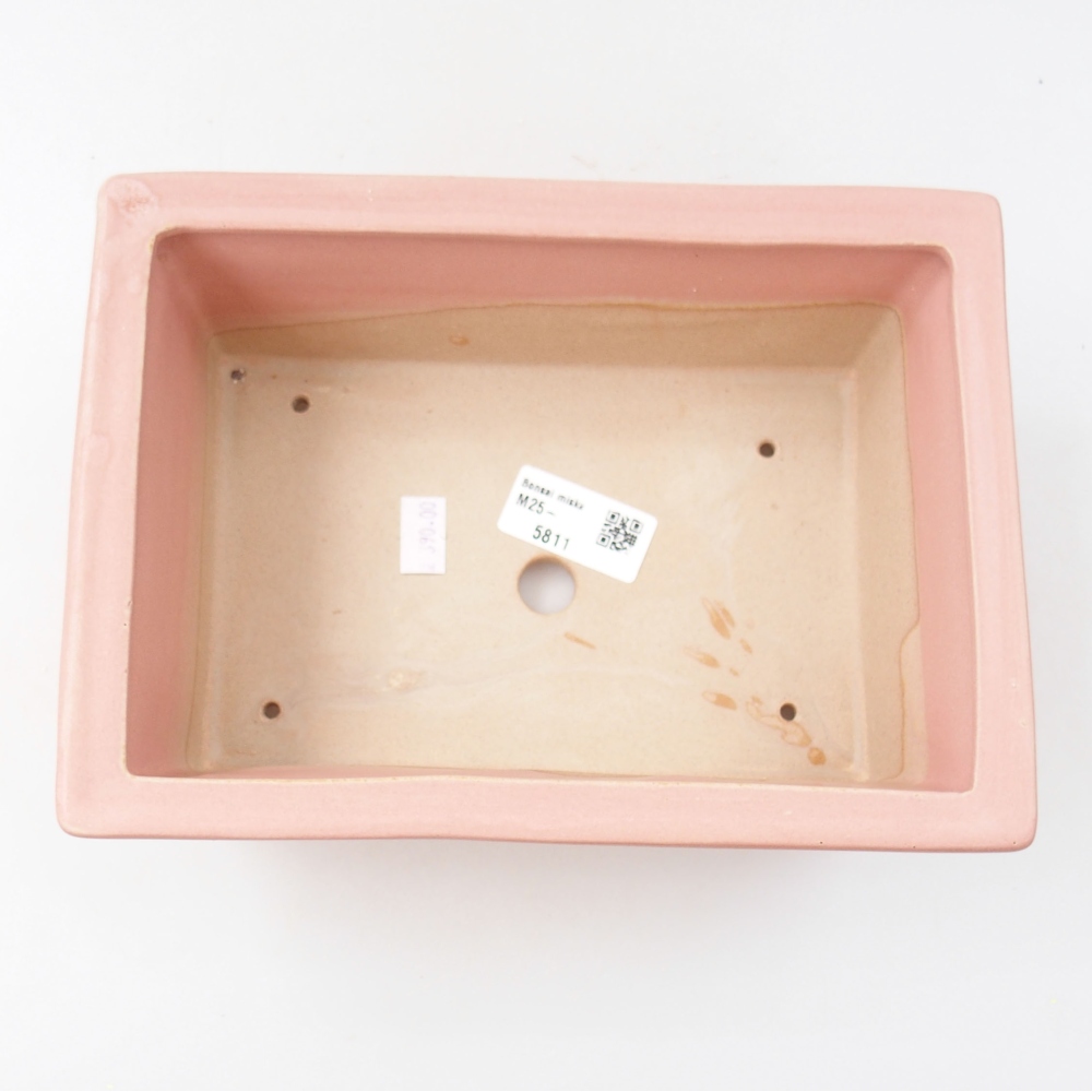 Bonsaischaal van keramiek 22 x 16 x 8 cm, roze