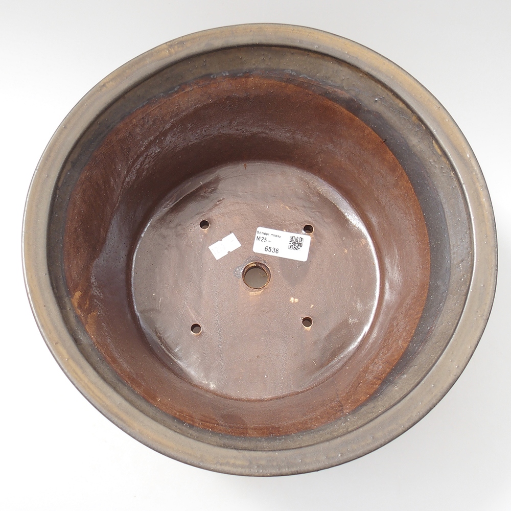 Bonsaischaal van keramiek 29 x 29 x 12 cm, bruin