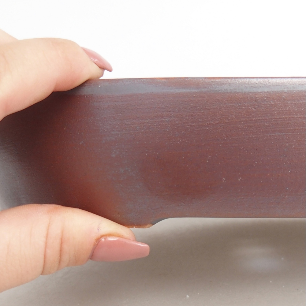 Bonsaischaal van keramiek 22 x 17 x 4 cm, metaalkleur