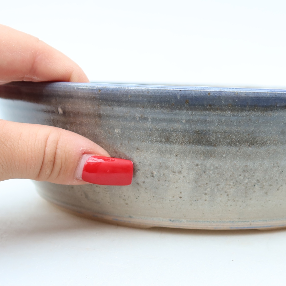 Keramische bonsaipot 21 x 21 x 6 cm, kleur: blauw