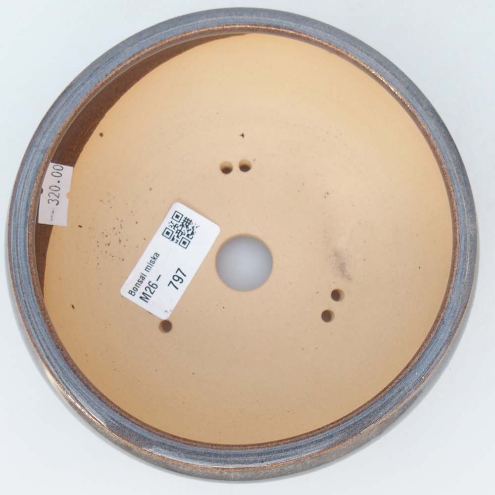 Bonsaischaal van keramiek 14 x 14 x 6 cm, grijs