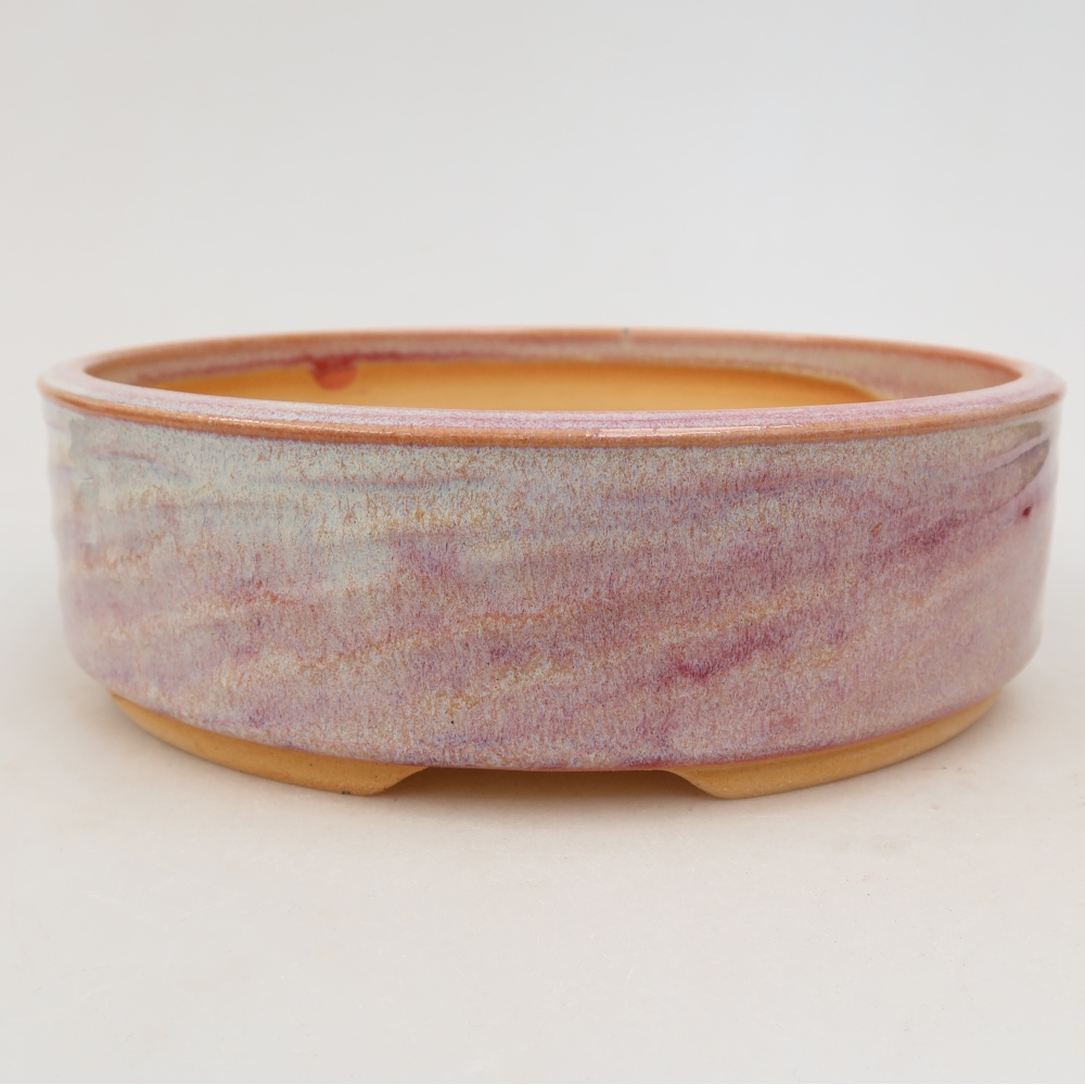 Keramische bonsaipot 21,5 x 21,5 x 6,5 cm, kleur: roze
