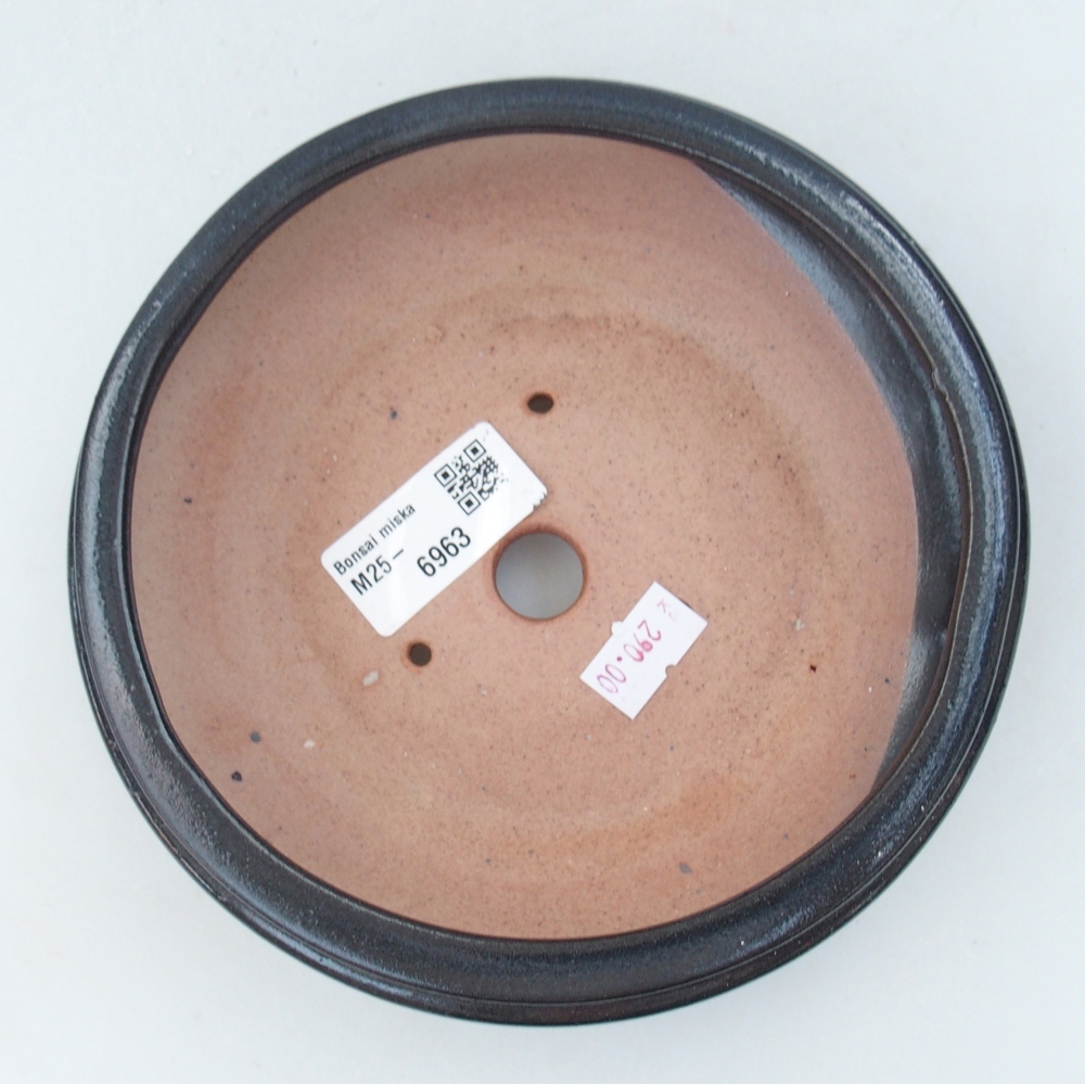 Bonsaischaal van keramiek 26 x 26 x 8 cm, kleur rood