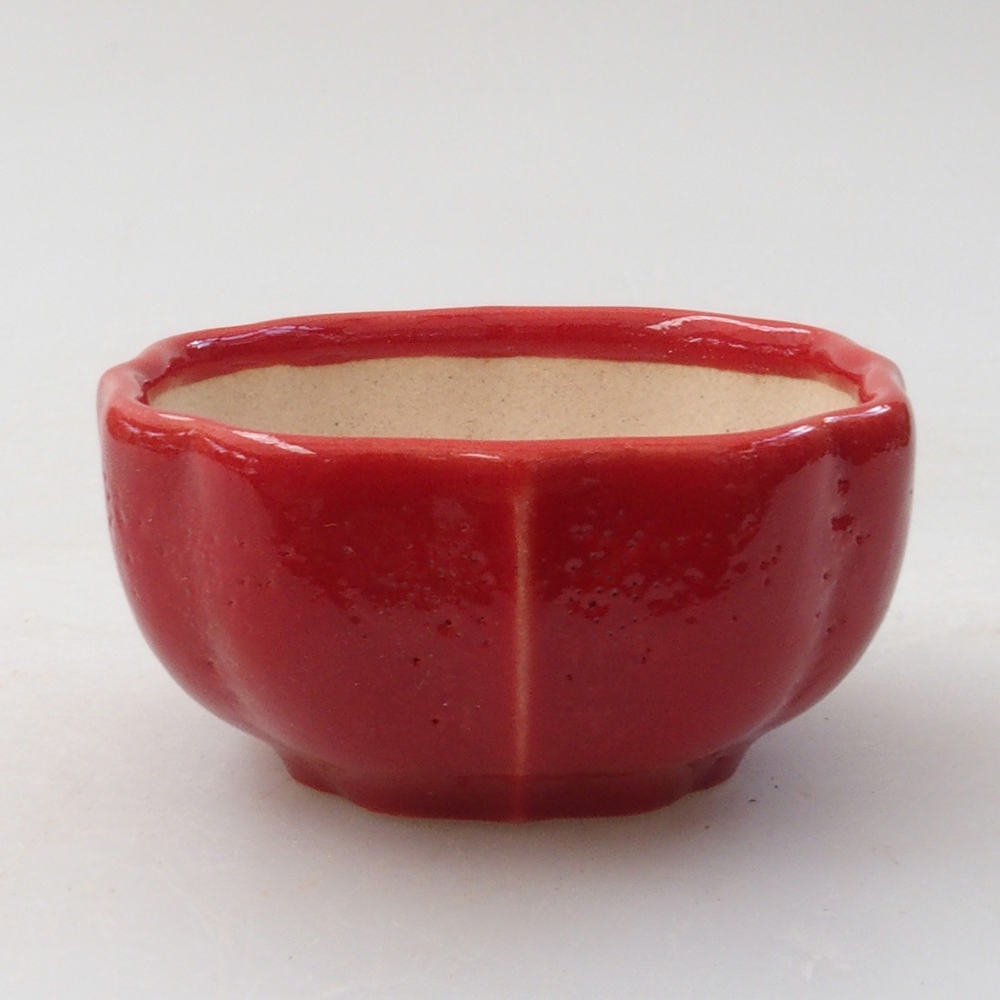 Mini bonsaischaal 6 x 5,5 x 2,5 cm, kleur rood