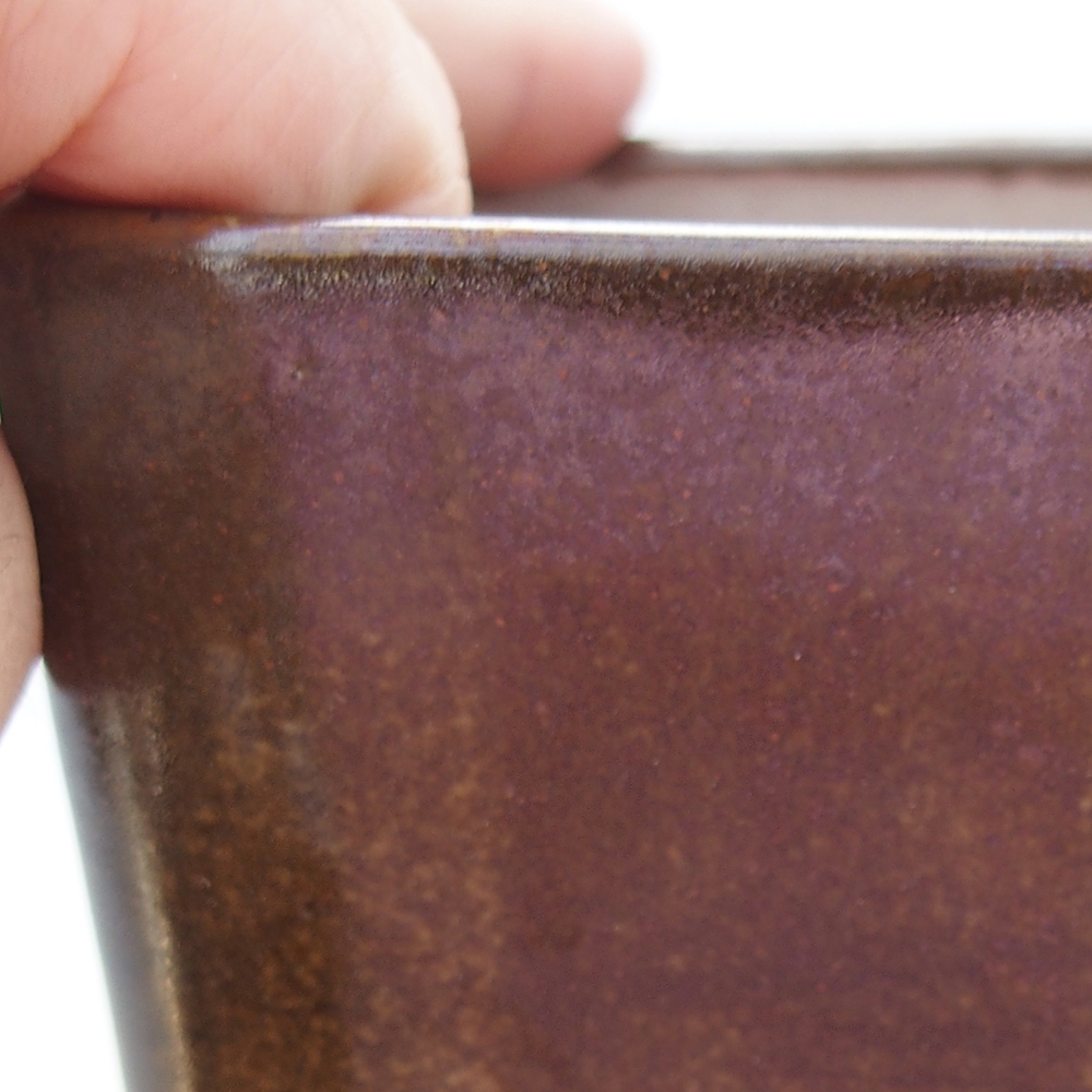 Bonsaischaal van keramiek 7 x 7 x 9,5 cm, bruin