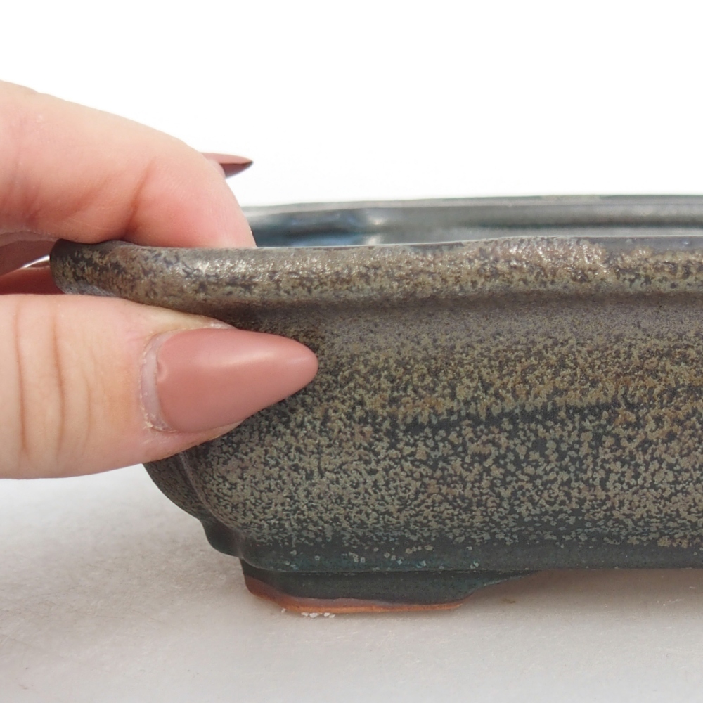 Bonsaischaal van keramiek 26 x 26 x 8 cm, kleur rood