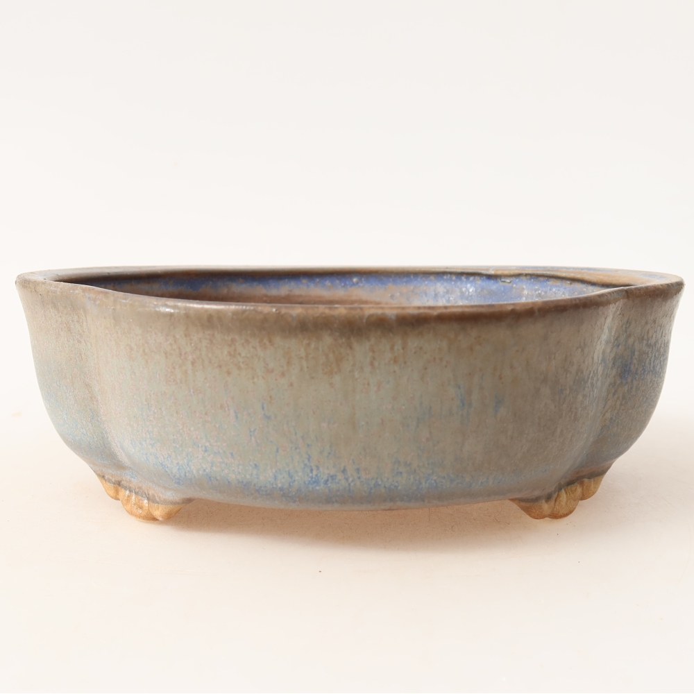Bonsaischaal van keramiek 17 x 15,5 x 5,5 cm, kleur blauw