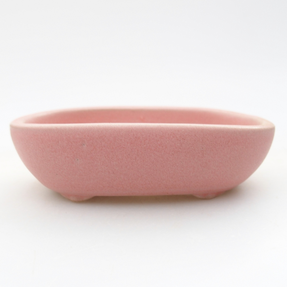 Bonsaischaal van keramiek 9 x 6,5 x 2,5 cm, roze